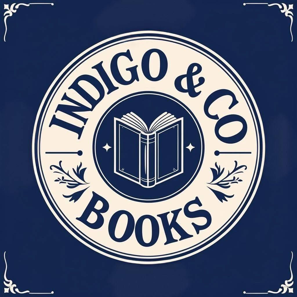 Indigo & Co. Books open-book emblem